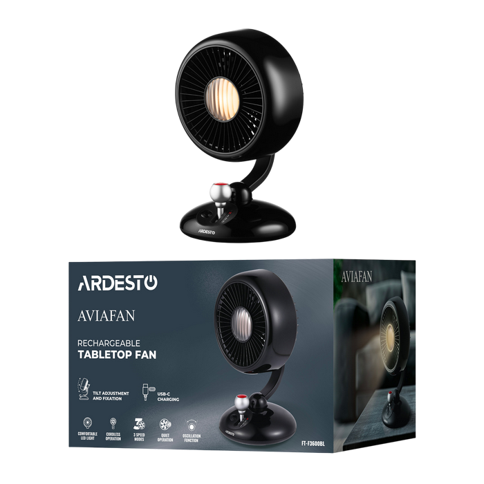 Ventilator Ardesto FT-F3600BL Axial Negru