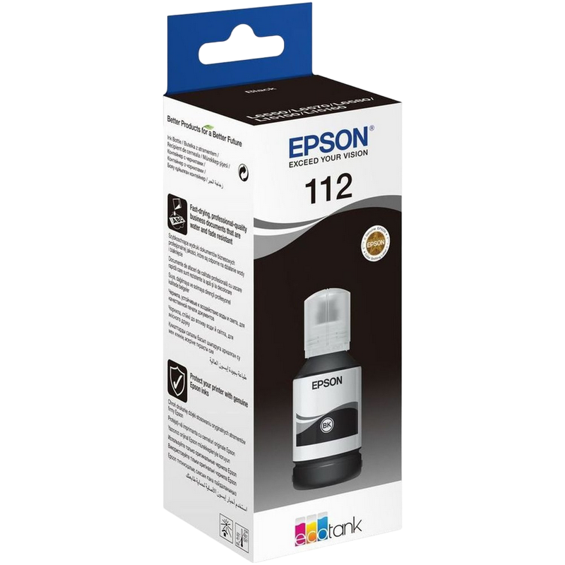 Ink  Epson C13T06C14A, 112 EcoTank Ink Bottle, Black
