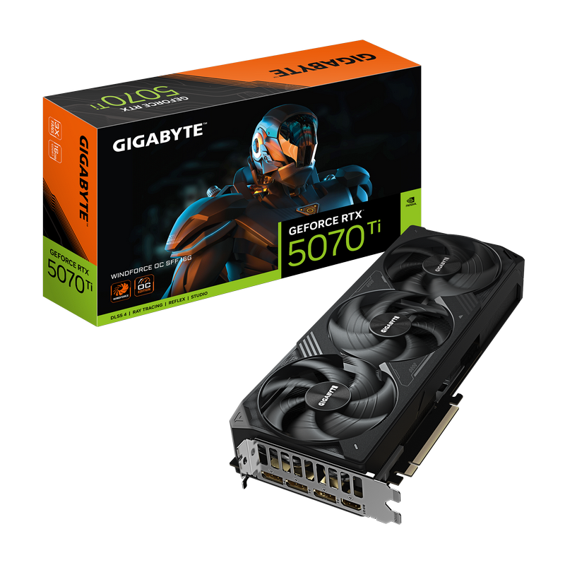Placă Video Gigabyte GeForce RTX 5070 Ti Windforce OC SFF, 16GB GDDR7 256bit