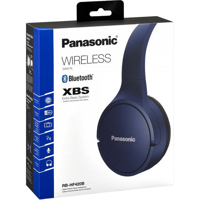  Bluetooth Headphones Panasonic RB-HF420BGEA Blue, Over size