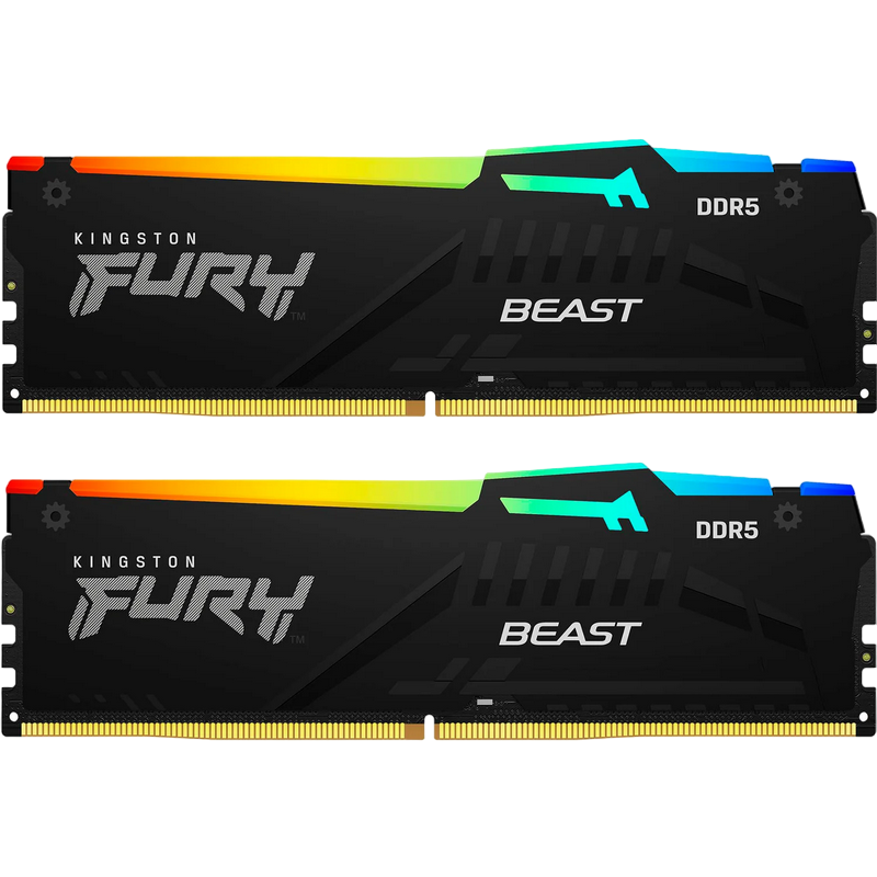 Memorie RAM Kingston FURY Beast RGB, DDR5 SDRAM, 5200 MHz, 32 GB, KF552C36BBEAK2-32