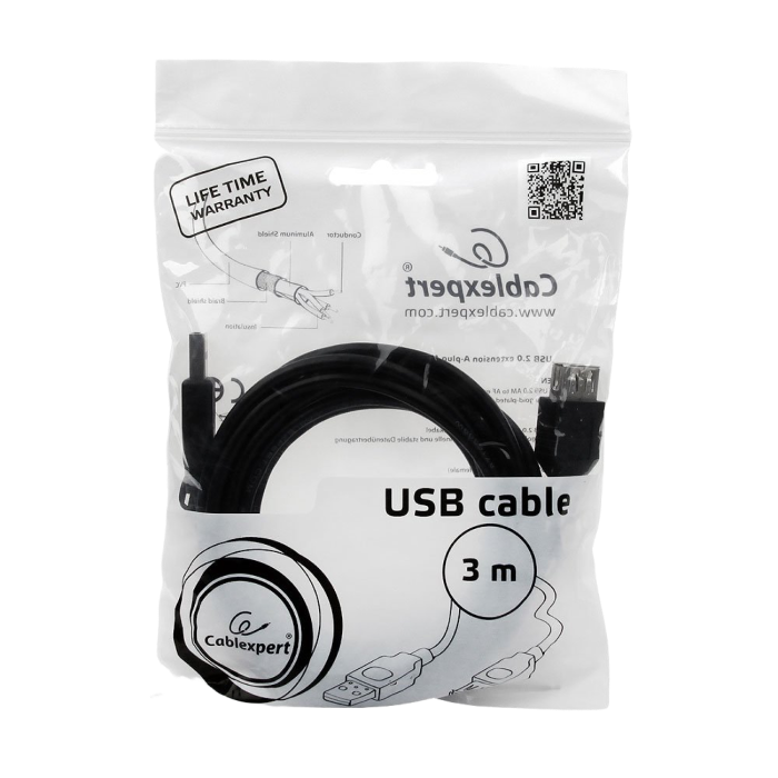 Cable USB, USB AM/AF, 3.0 m, USB2.0, Cablexpert, CCP-USB2-AMAF-10