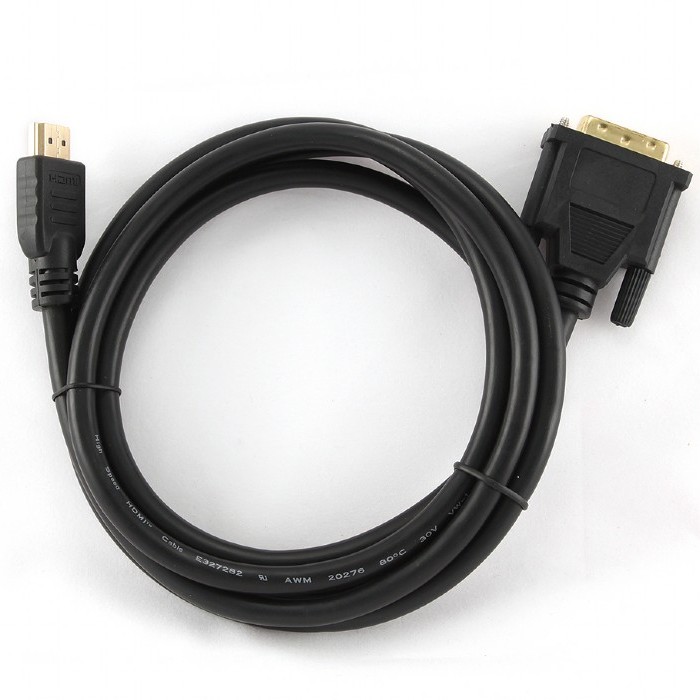 Видео кабель Cablexpert CC-HDMI-DVI-0.5M, HDMI (M) - DVI-I (M), 0,5м, Чёрный
