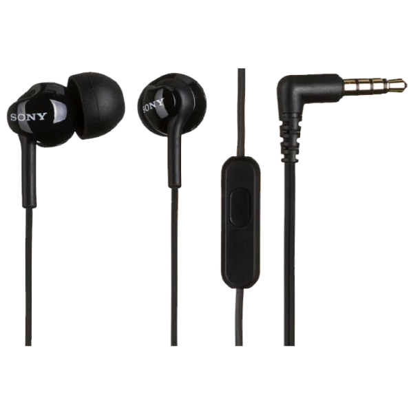 Гарнитура для мобильных телефонов SONY MDR-EX110AP, Проводной аналоговый, Чёрный