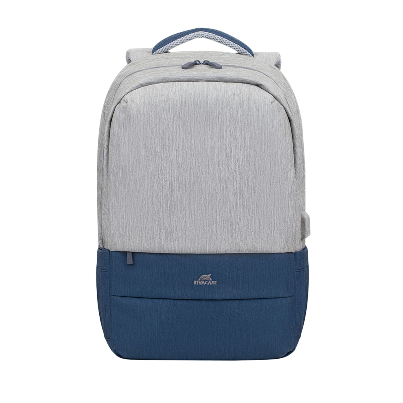 Rucsac pentru Laptop RivaCase Prater, 17.3", Poliester, Gri/Albastru