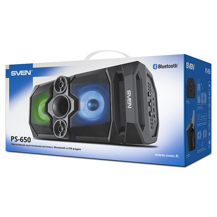 Портативная колонка SVEN PS-650, Чёрный