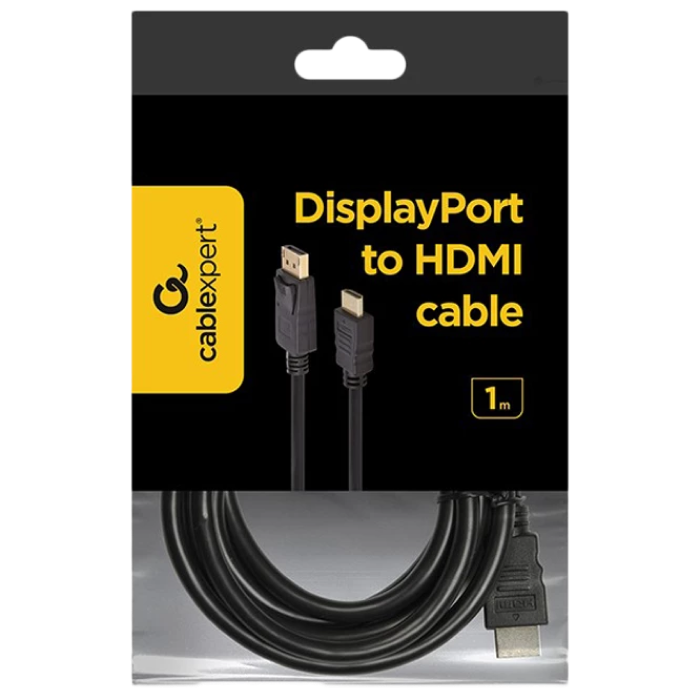 Cable  DP to HDMI  1.0m Cablexpert, CC-DP-HDMI-1M