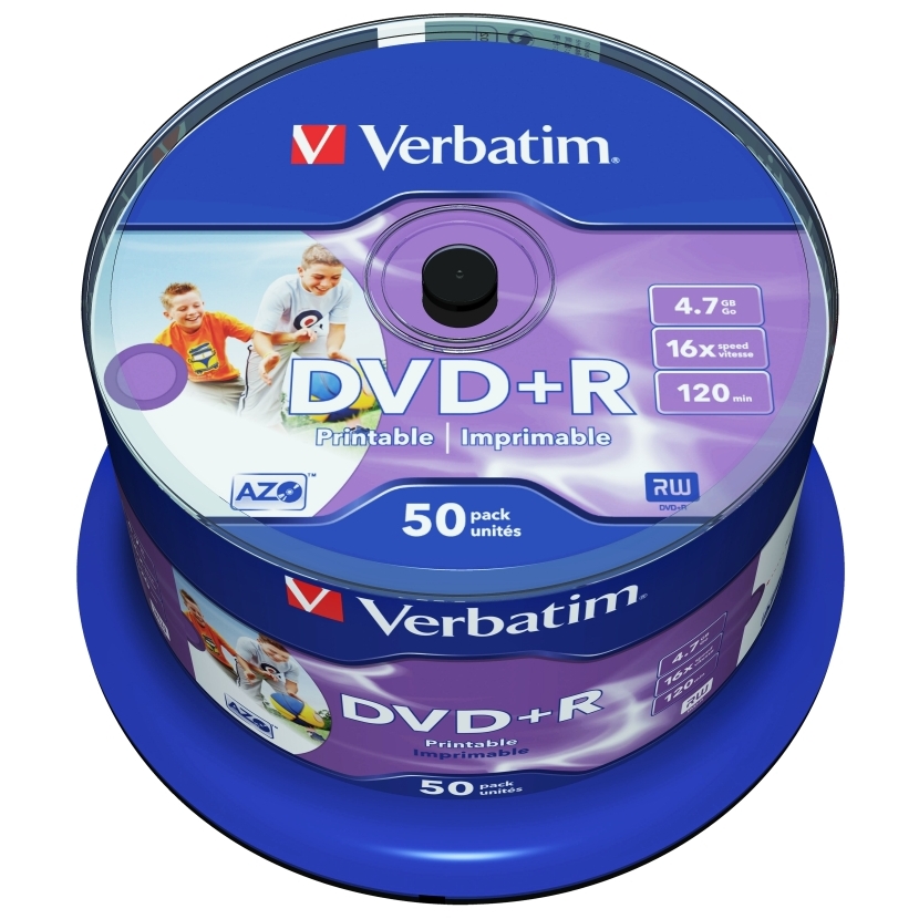   Printable  50*Cake DVD+R Verbatim, 4.7GB, 16x, full no id