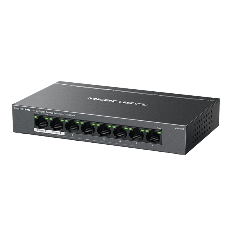 Comutator PoE MERCUSYS MS108GP, 7x PoE+