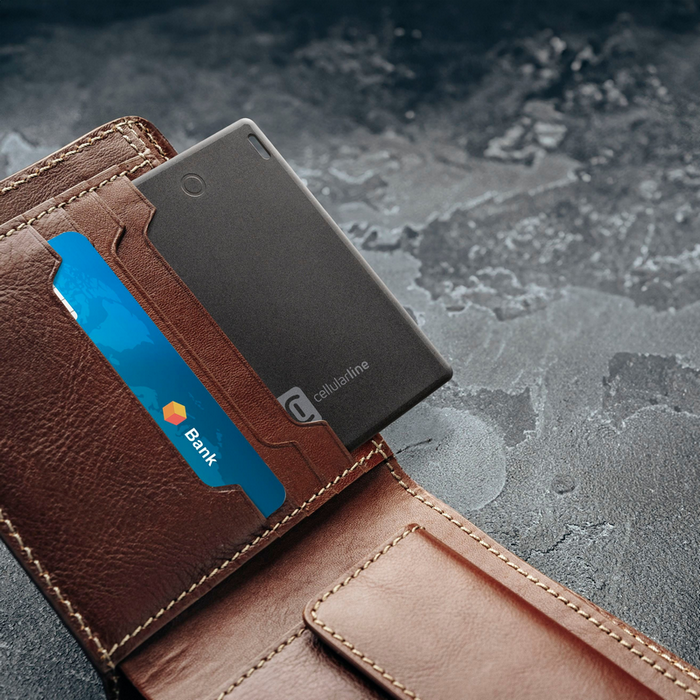 Смарт трекер Cellularline Tracy Card - Designed for iOS Черный