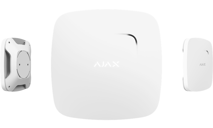 Detector de fum Ajax FireProtect, Alb