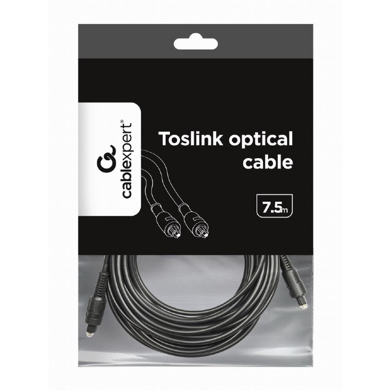 Cablu audio Cablexpert CC-OPT-7.5M, Toslink - Toslink, 7,5m, Negru