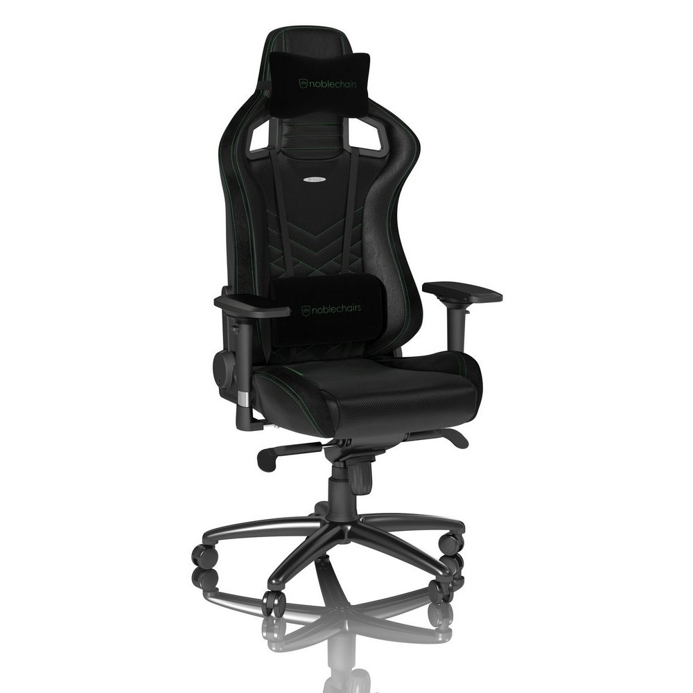 Игровое кресло Noblechairs Epic, Искусственная кожа, Черный/Зеленый
