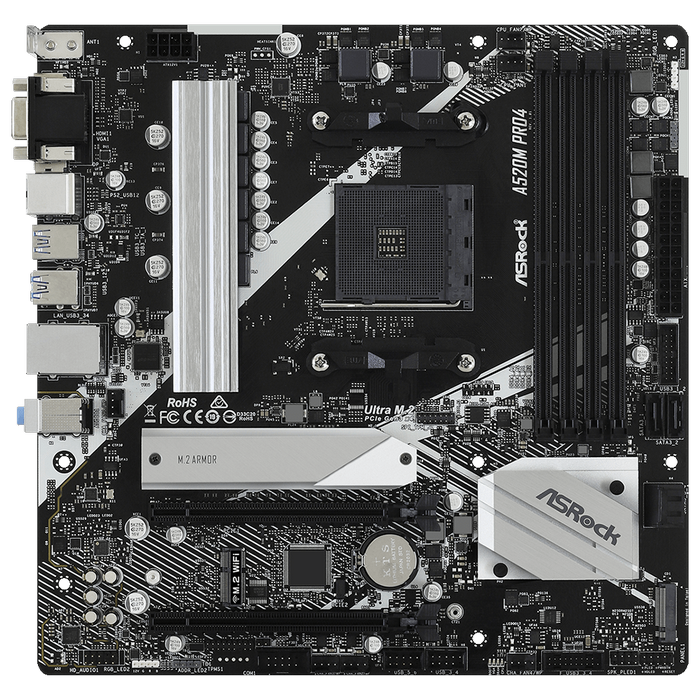 Материнская плата ASRock A520M PRO4 AM4 Micro-ATX