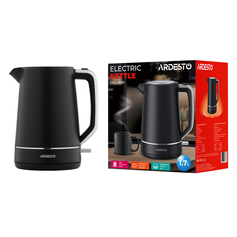 Электрочайник ardesto ekl-450b, чёрный Thumbnail 3