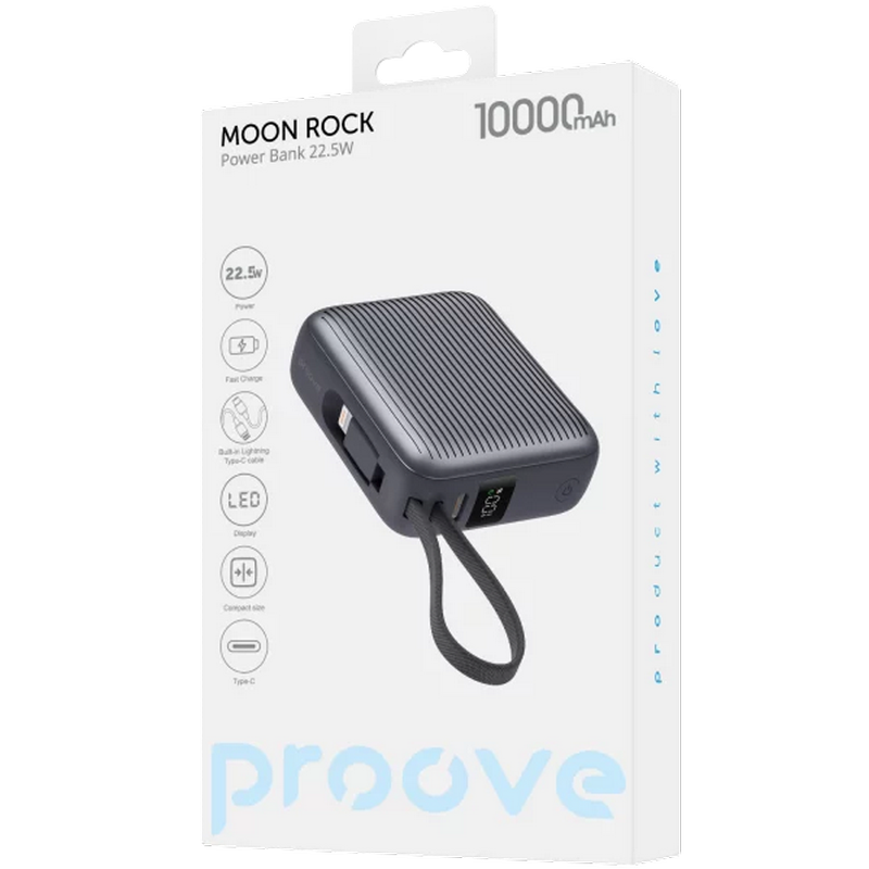 Портативное зарядное устройство Proove Moon Rock Серый