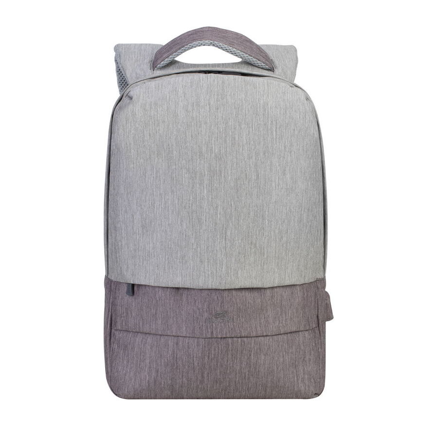 Rucsac pentru Laptop RivaCase Prater, 15.6", Poliester, Gri/Moca