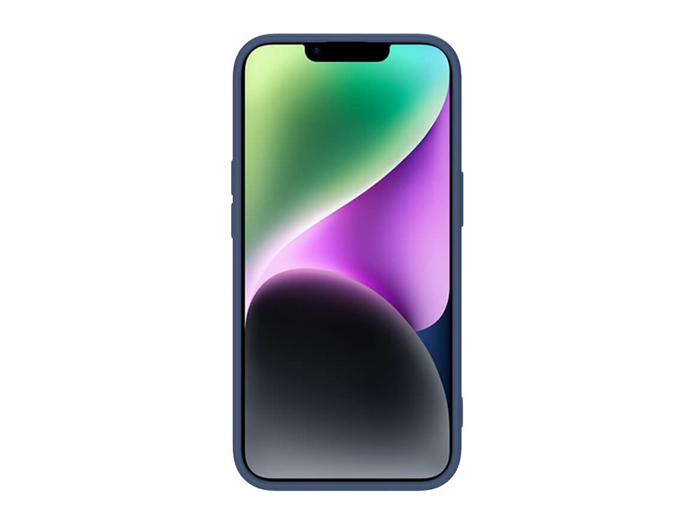Husă Nillkin iPhone 14, CamShield Silky Silicone, Albastru