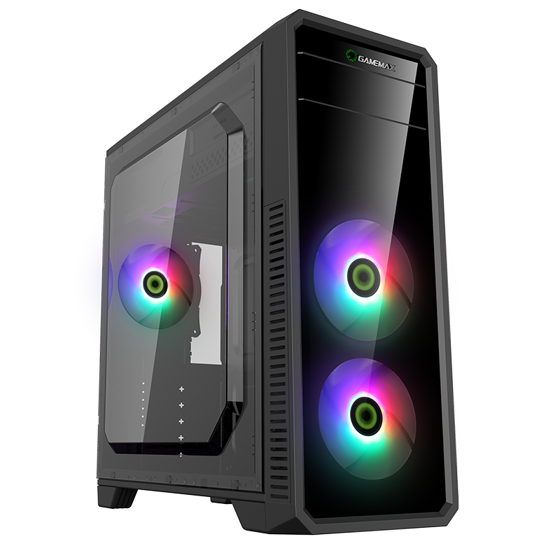 Компьютерный корпус Gamemax G561-FRGB, Midi-Tower, ATX, Чёрный