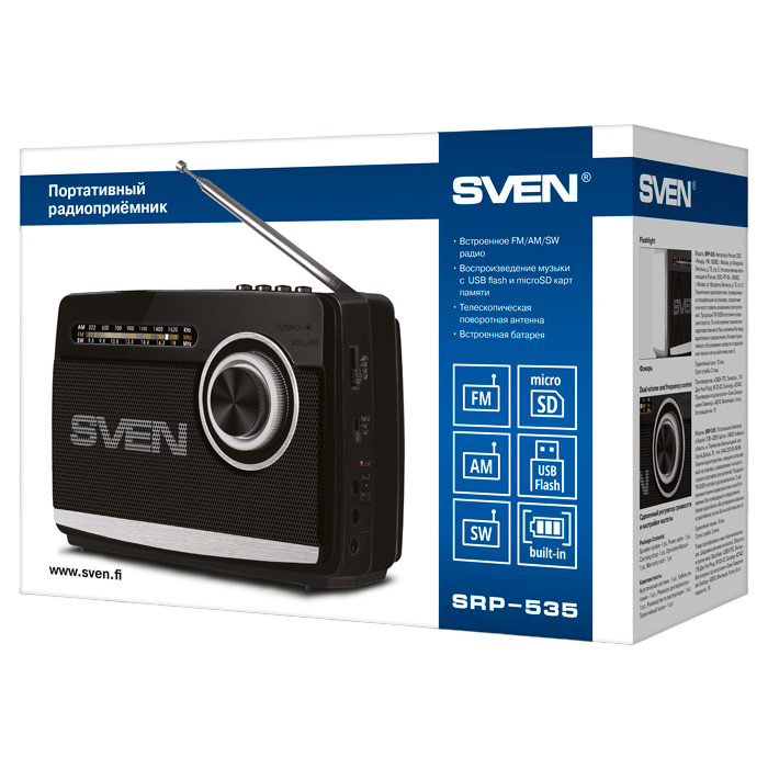 Портативное радио SVEN SRP-535, Чёрный