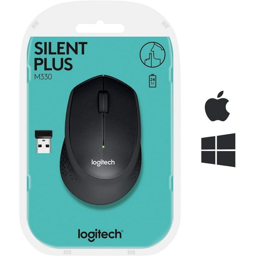 Беcпроводная мышь Logitech M330, Чёрный