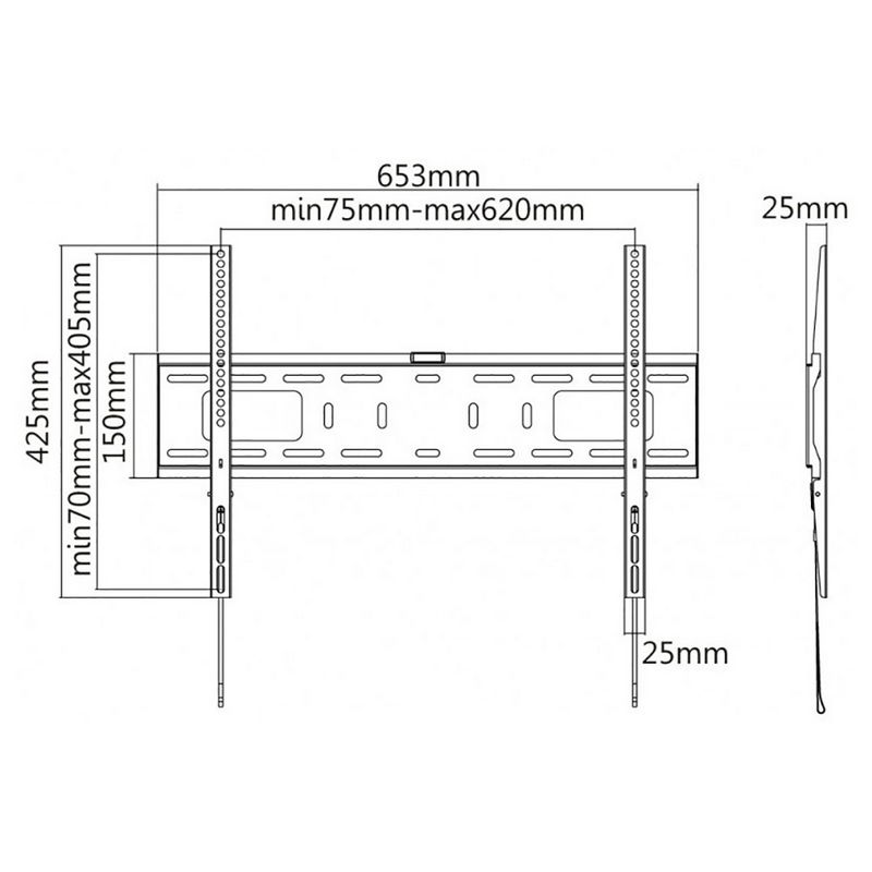 Suport fixat pe perete Reflecta Plano Flat 70-6040, Negru