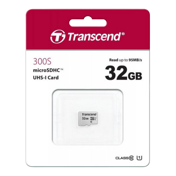 .32GB MicroSD (Class 10) UHS-I (U1), Transcend 