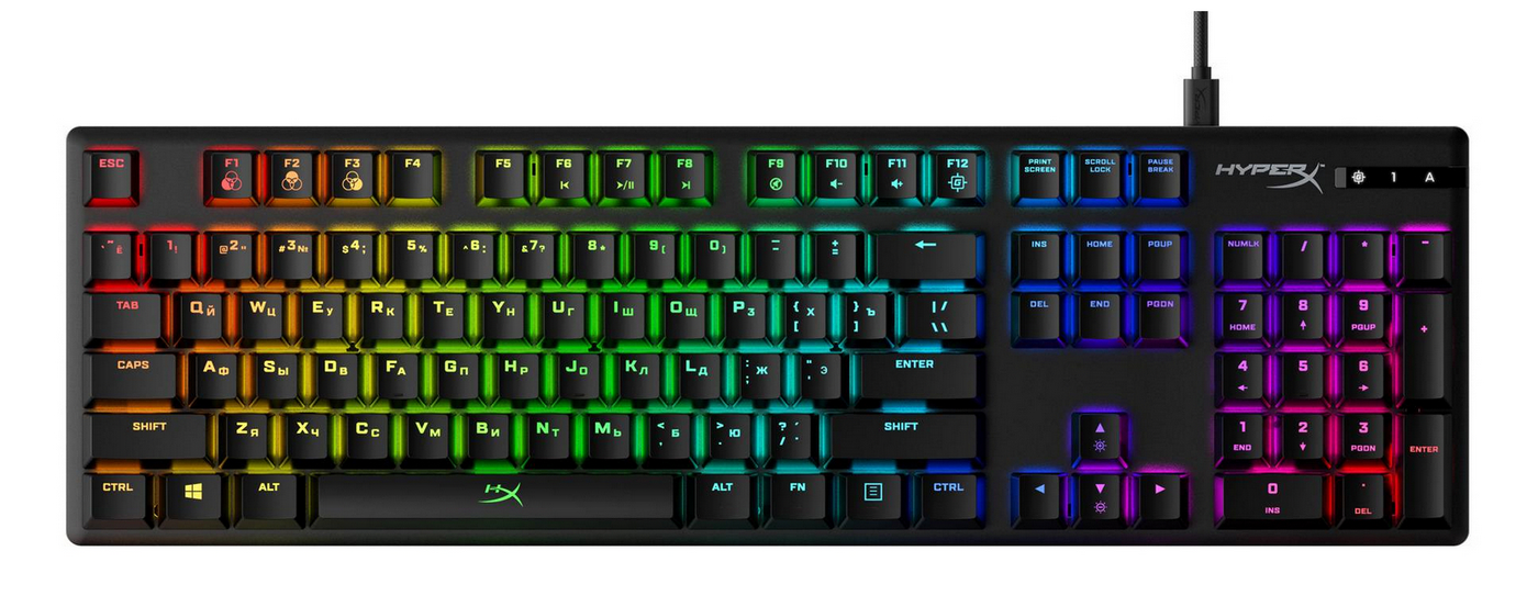 Gaming Keyboard HyperX Alloy Origins, Mechanical, Steel frame, Onboard memory, MX Red, RGB, USB