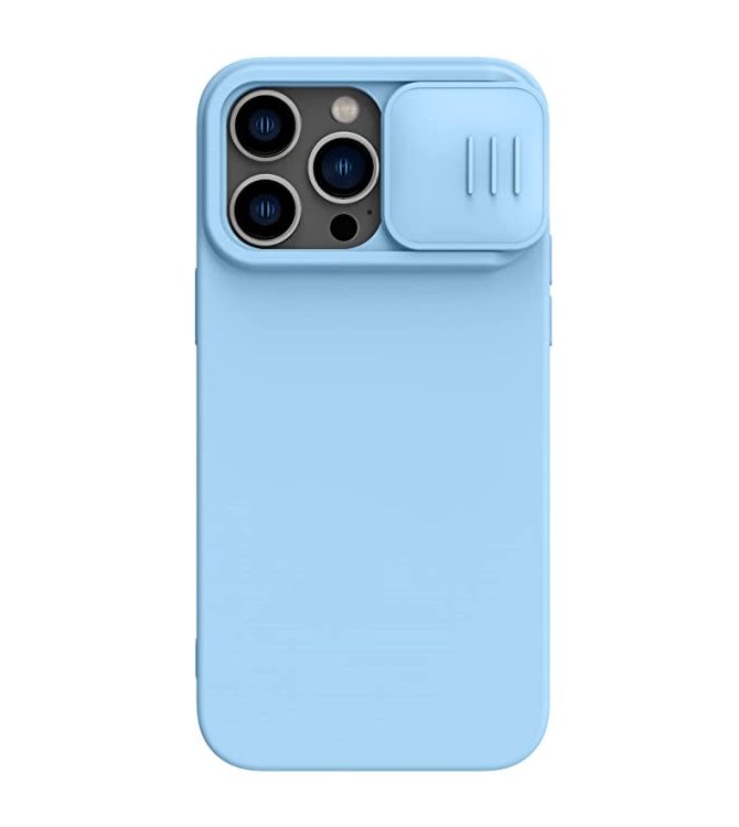 Husă Nillkin iPhone 14 Pro Max, CamShield Silky Silicone, Blue Haze