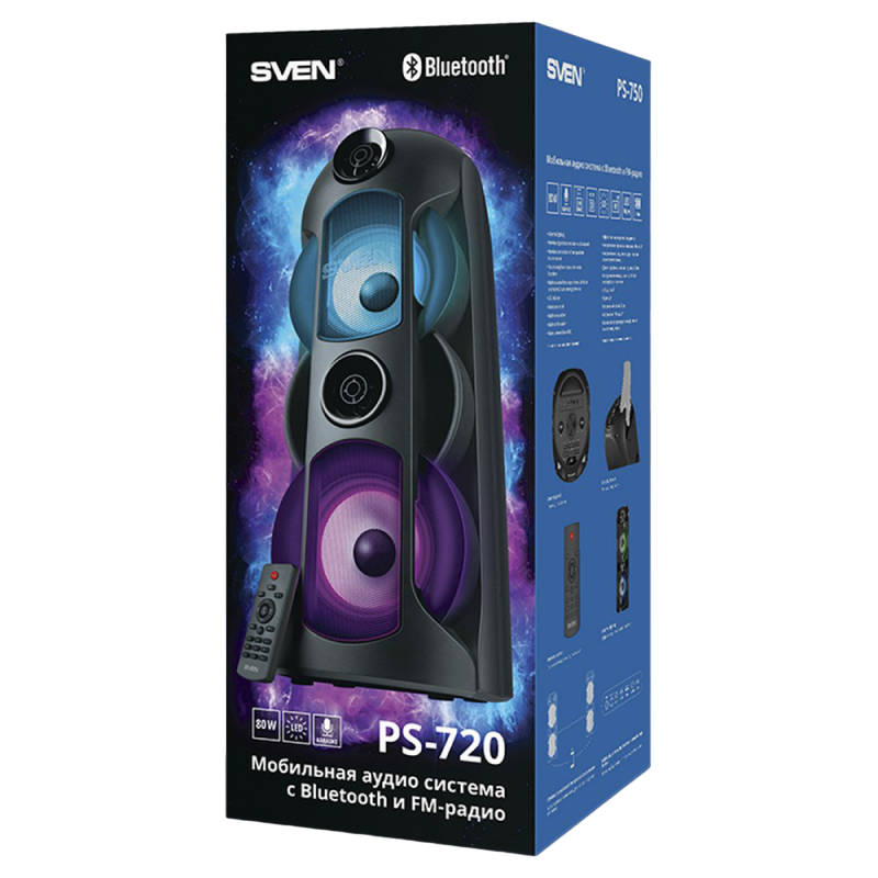 Портативная колонка SVEN PS-750, Чёрный