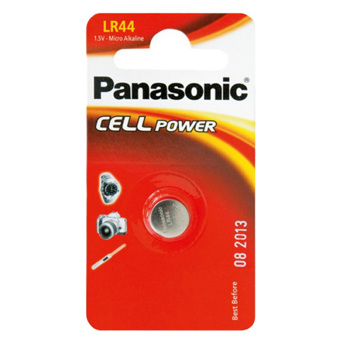 Дисковые батарейки Panasonic LR-44EL, LR44, 1шт.