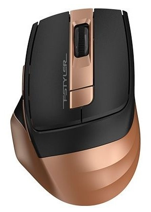 Wireless Mouse A4Tech FG35, Optical, 1000-2000 dpi, 6 buttons, Ergonomic, 1xAA, Black/Bronze, USB
