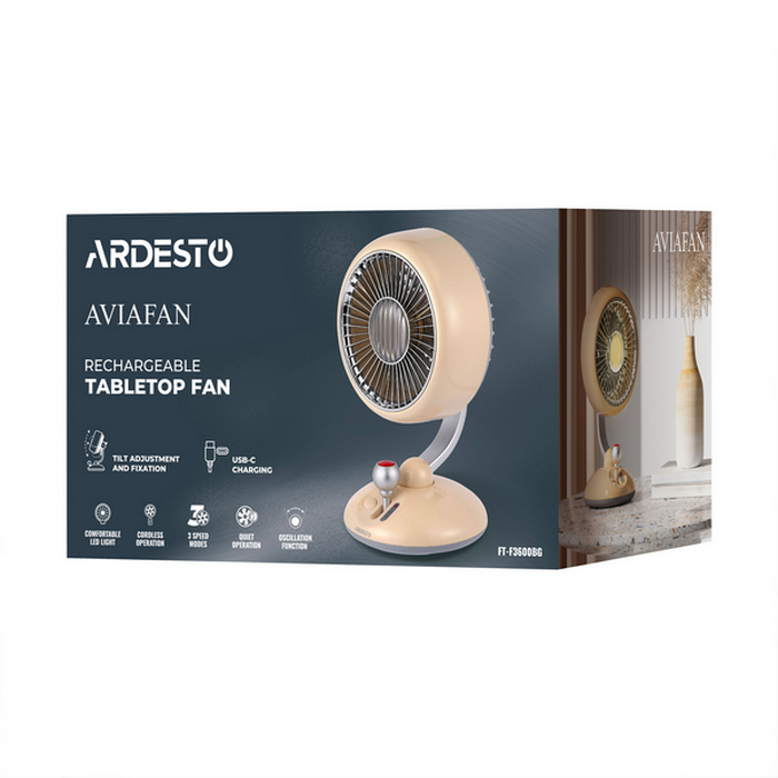 Ventilator Ardesto FT-F3600BG Axial Bej