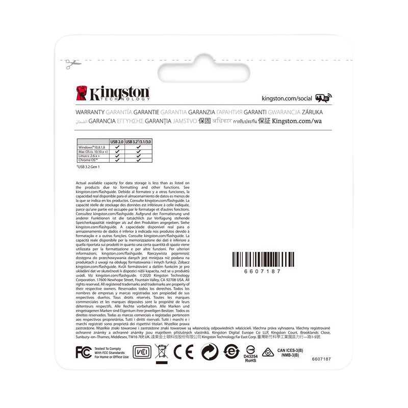 Flash Drive Kingston DataTraveler Kyson, 128GB USB3.2