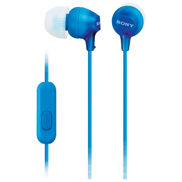 Гарнитура для мобильных телефонов SONY MDR-EX15AP, Проводной аналоговый, Синий