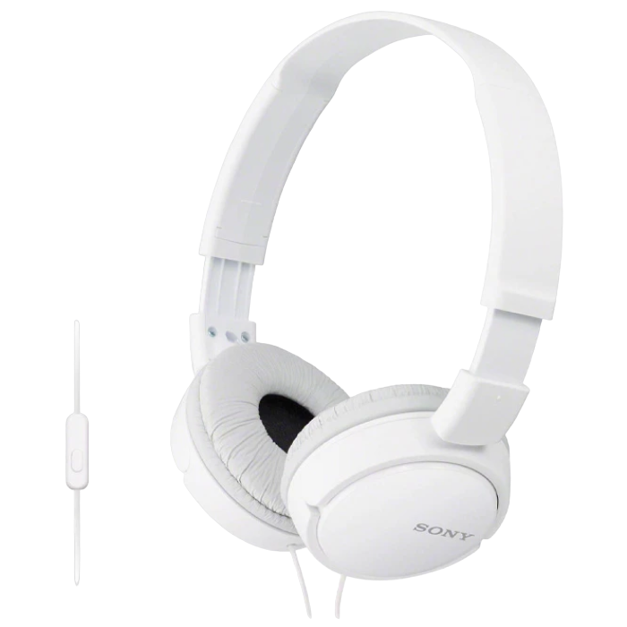 Гарнитура для мобильных телефонов SONY MDR-ZX110AP, Проводной аналоговый, Белый