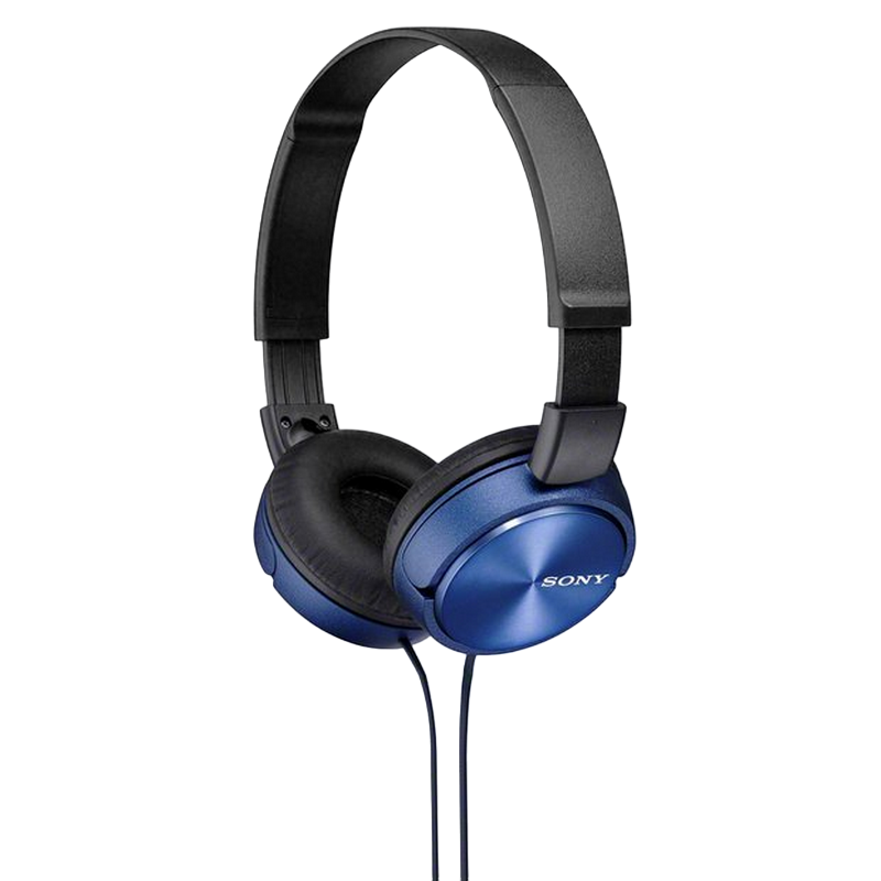 Headphones  SONY  MDR-ZX310AP, Mic on cable,  4pin 3.5mm jack L-shaped, Cable: 1.2m, Blue