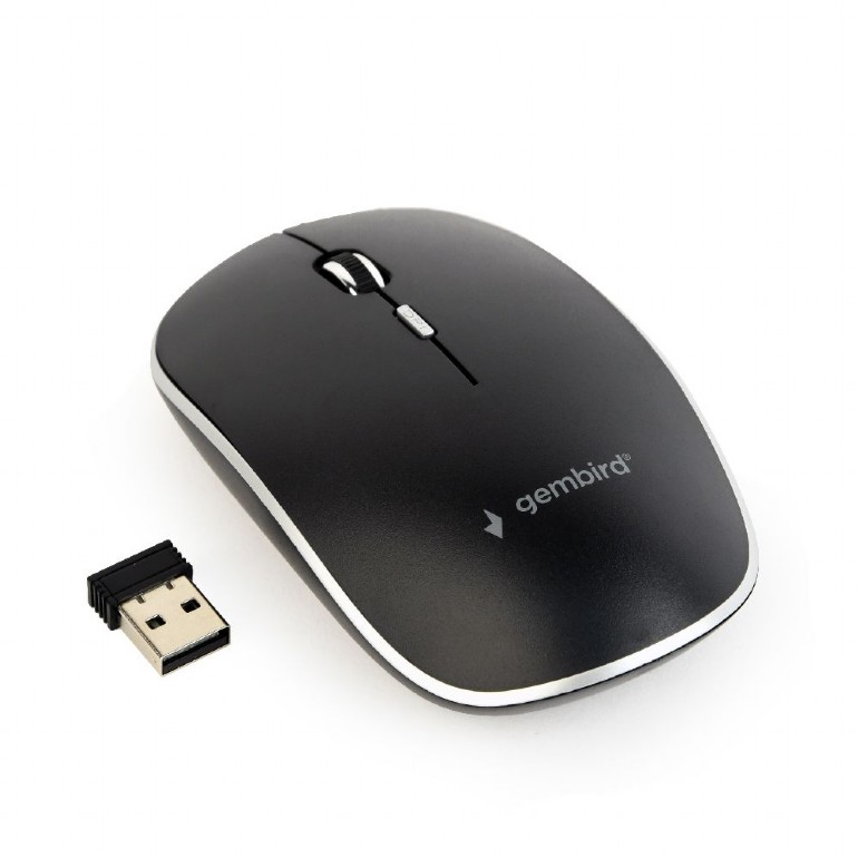 Wireless Mouse Gembird MUSW-4B-01, Optical, 800-1600 dpi, 4 buttons, Ambidextrous, 1xAA, Black