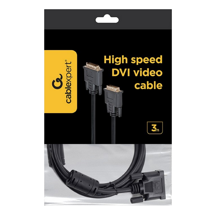 Видеокабель Cablexpert CC-DVI2-BK-10, DVI-D (M) - DVI-D (M), 3м, Чёрный