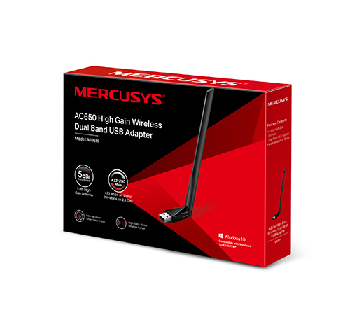 USB2.0 High Gain Wi-Fi AC Dual Band LAN Adapter MERCUSYS 