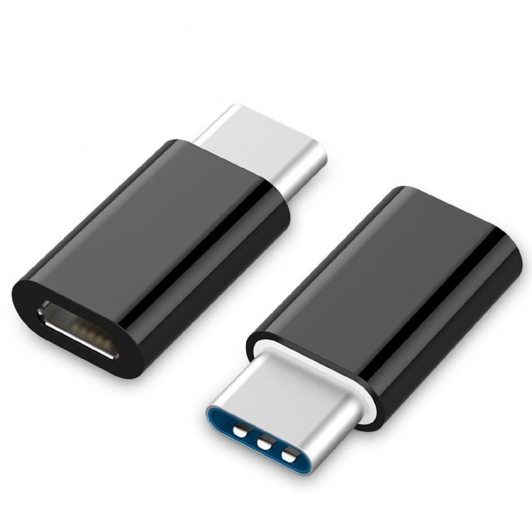 Adaptoare Cablexpert A-USB2-CMmF-01, Micro-USB/Type-C, 0,3m, Negru