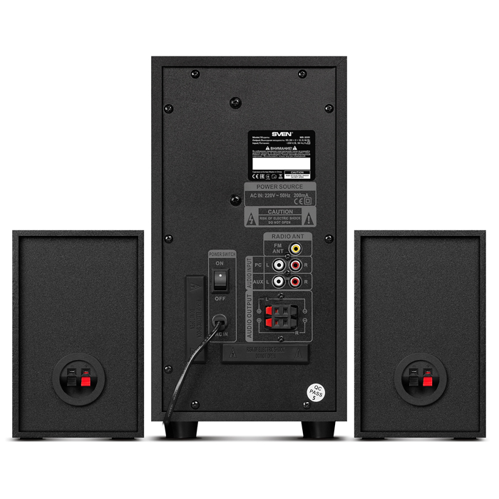 Компьютерные колонки 2.1 SVEN MS-2051, Чёрный