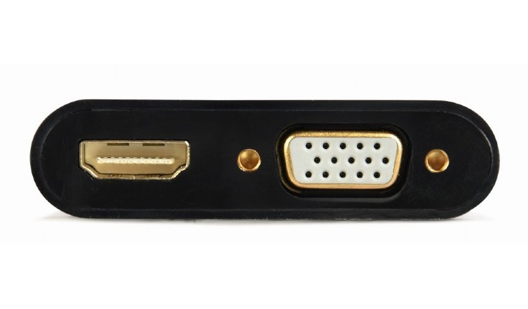 Adapter HDMI M to HDMI&VGA F + AUX, Cablexpert