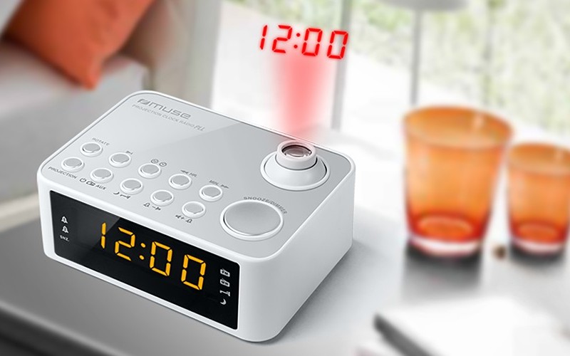 MUSE M-178 PW, Tuner FM, Clocks, White
