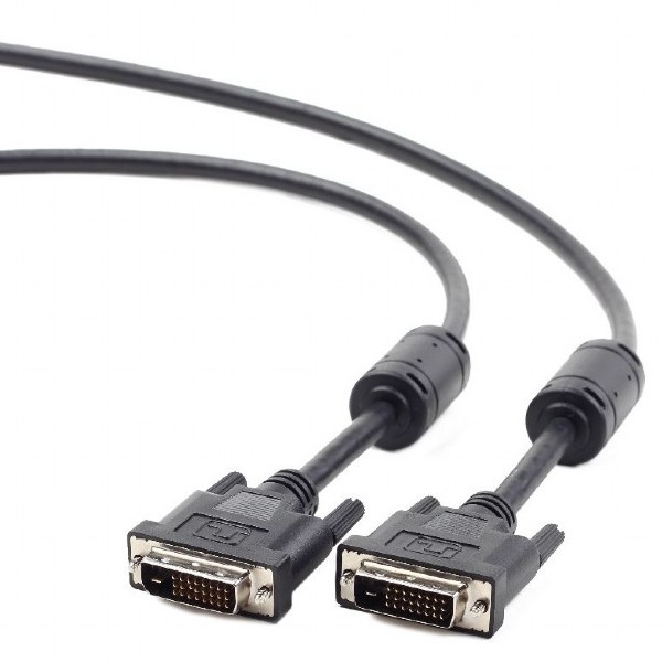 Cable DVI M to DVI M,  1.8m, Cablexpert DVI-D Dual link with ferrite, CC-DVI2-BK-6