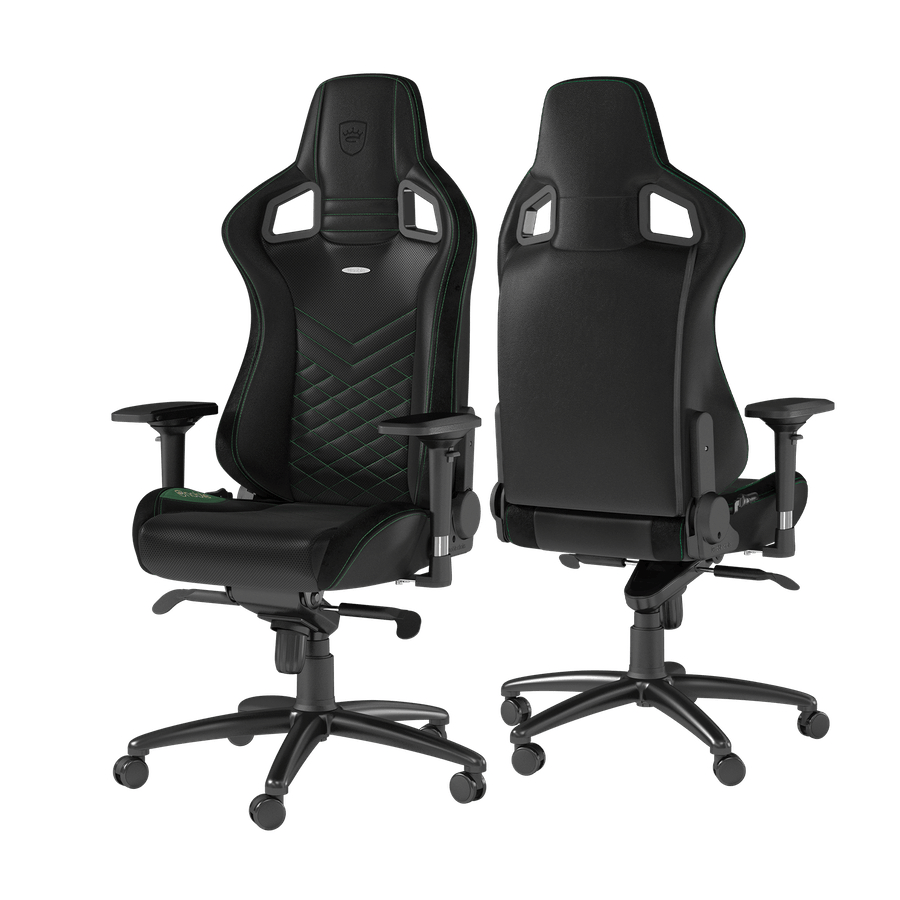 Игровое кресло Noblechairs Epic, Искусственная кожа, Черный/Зеленый