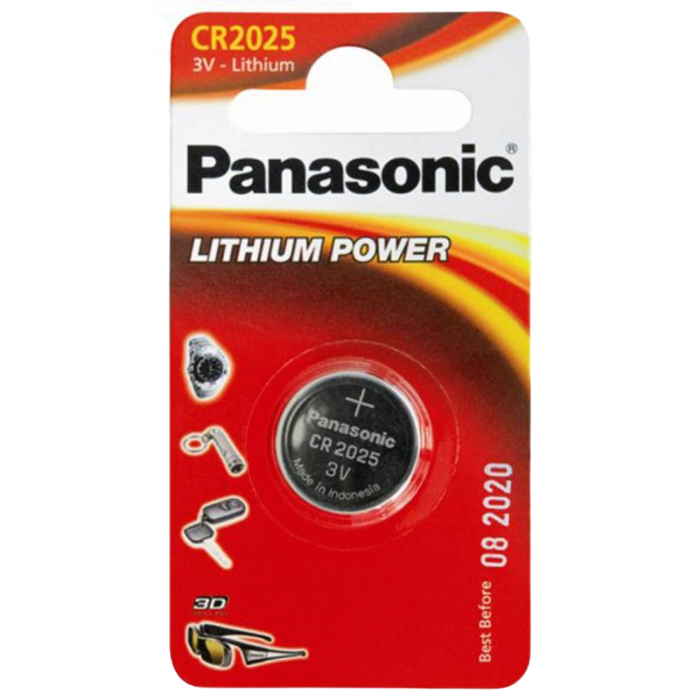 Дисковые батарейки Panasonic CR-2025EL, CR2025, 1шт.