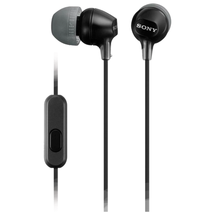 Гарнитура для мобильных телефонов SONY MDR-EX15AP, Проводной аналоговый, Чёрный