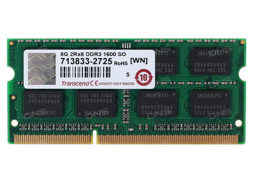 8GB DDR3 1600MHz SODIMM 204pin  Transcend PC12800, CL11, 1.5V
