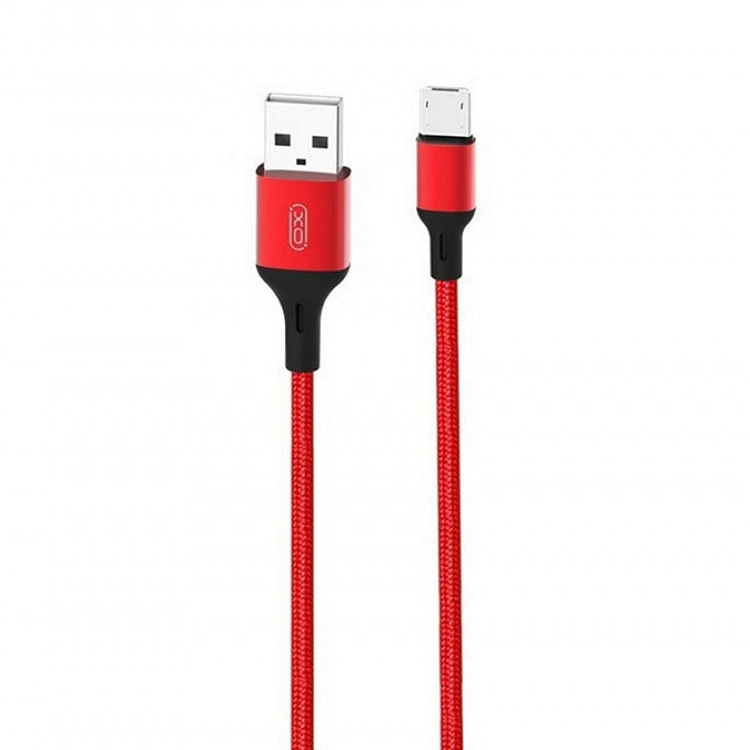 Micro-USB Cable XO, Braided NB143, 2M, Red